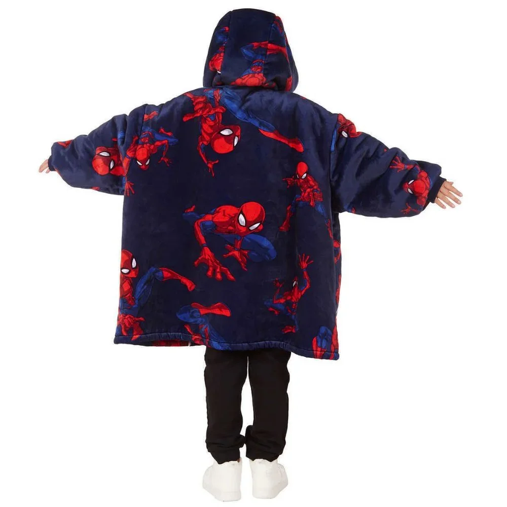 NWT Marvel Spider Man Kids' Hoodie, Hooded Oversized Fleece Blanket One Size
